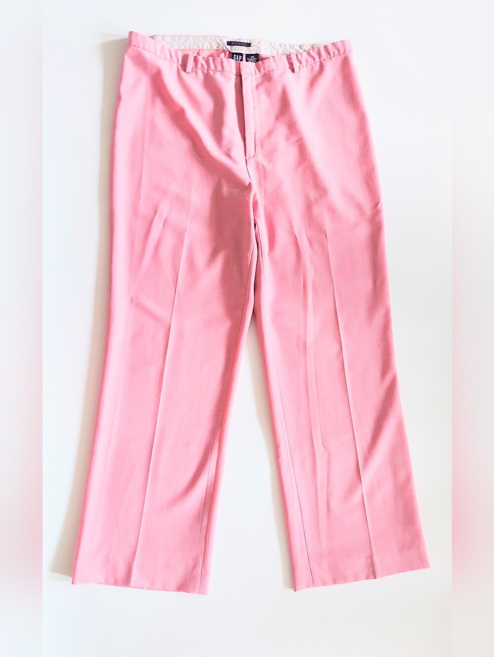 Gap Stretch High Rise Straight Leg Wool Blend Trousers Dress Pants Pink Size 14R